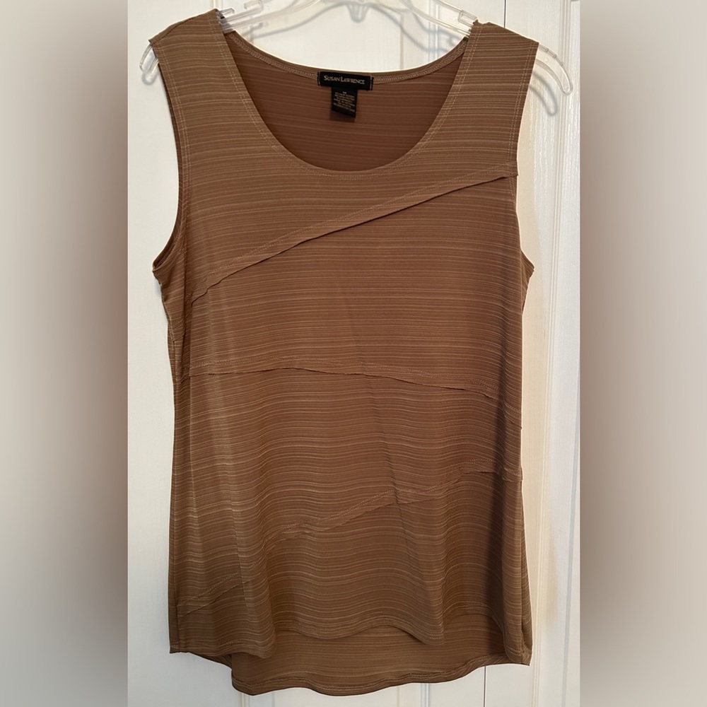 Susan Lawrence: Brown sleeveless stylish top, size M